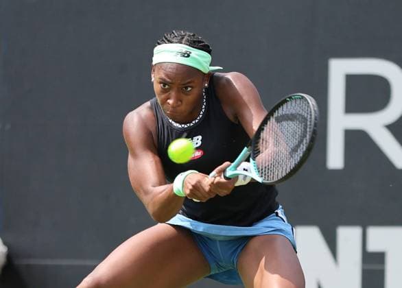 TENNIS - WTA, Tennis Damen Rothesay International EASTBOURNE,ENGLAND,28.JUN.23 - TENNIS - WTA Tour, Rothesay International. Image shows Coco Gauff (USA).  GEPAxpictures xAlanxGrieves