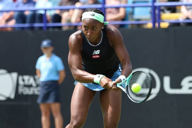 TENNIS - WTA, Tennis Damen Rothesay International EASTBOURNE,ENGLAND,28.JUN.23 - TENNIS - WTA Tour, Rothesay International. Image shows Coco Gauff (USA).  GEPAxpictures xAlanxGrieves