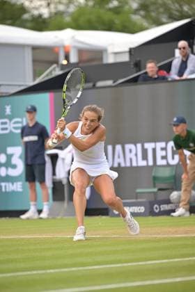 28 06 2023, xbrx, tennis Bad Homburg Open WTA 250, emspor, v l Bronzetti, Lucia ITA , plays the ball, focused, concentrated Bad Homburg