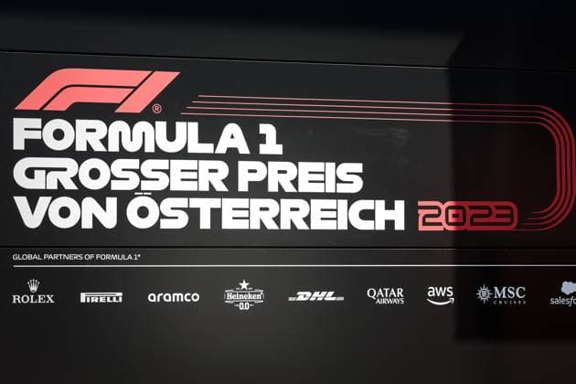 FORMULA 1 - GP of Austria 2023 SPIELBERG,AUSTRIA,29.JUN.23 - MOTORSPORTS, FORMULA 1 - Grand Prix of Austria, Red Bull Ring, preview. Image shows a feature of a GP banner.  GEPAxpictures xManfredxBinder