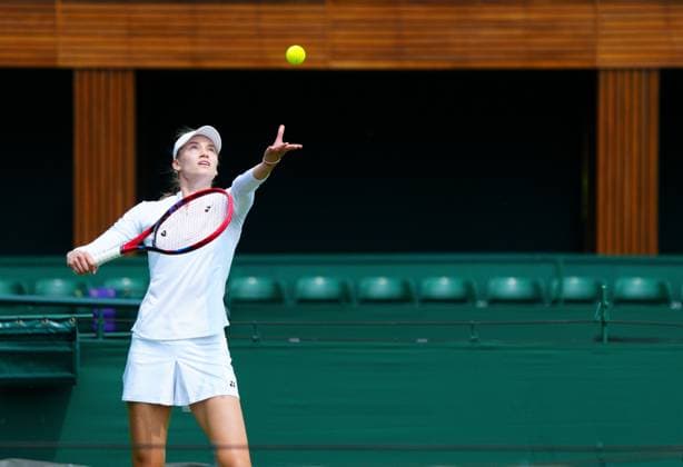 Mandatory Credit: Photo by Javier Garcia Shutterstock (13987384ae) Ladies Champion Elena Rybakina practices Wimbledon Tennis Championship Practice and Previews, The All England Lawn Tennis and Croquet Club, London, UK - 29 Jun 2023 Wimbledon Tennis Championship Practice and Previews, The All England Lawn Tennis and Croquet Club, London, UK - 29 Jun 2023  Copyright: xJavierxGarcia Shutterstockx 13987384ae