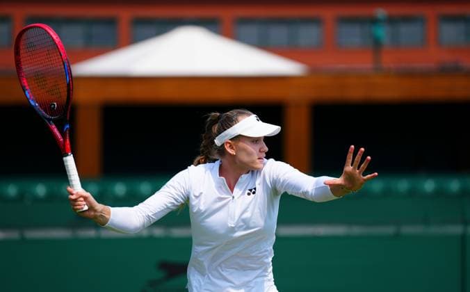 Mandatory Credit: Photo by Javier Garcia Shutterstock (13987384ai) Ladies Champion Elena Rybakina practices Wimbledon Tennis Championship Practice and Previews, The All England Lawn Tennis and Croquet Club, London, UK - 29 Jun 2023 Wimbledon Tennis Championship Practice and Previews, The All England Lawn Tennis and Croquet Club, London, UK - 29 Jun 2023  Copyright: xJavierxGarcia Shutterstockx 13987384ai