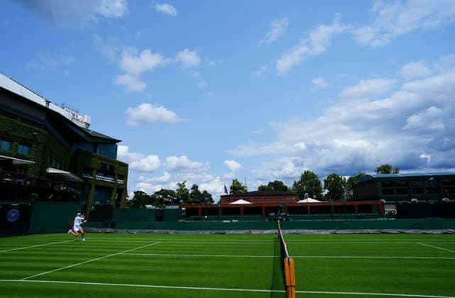 Mandatory Credit: Photo by Javier Garcia Shutterstock (13987384ak) Ladies Champion Elena Rybakina practices in an empty Wimbledon Wimbledon Tennis Championship Practice and Previews, The All England Lawn Tennis and Croquet Club, London, UK - 29 Jun 2023 Wimbledon Tennis Championship Practice and Previews, The All England Lawn Tennis and Croquet Club, London, UK - 29 Jun 2023  Copyright: xJavierxGarcia Shutterstockx 13987384ak