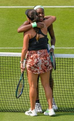 Mandatory Credit: Photo by Dave Shopland Shutterstock (13984800n) USA s Coco Gauff Beats her doubles partner and compatriot Jessica Pegula as she wins Quarter final in straight sets Rothesay International Eastbourne, Tennis, Day Four, Devonshire Park, Eastbourne, UK - 29 Jun 2023 Rothesay International Eastbourne, Tennis, Day Four, Devonshire Park, Eastbourne, UK - 29 Jun 2023 Copyright: xDavexShopland Shutterstockx 13984800n