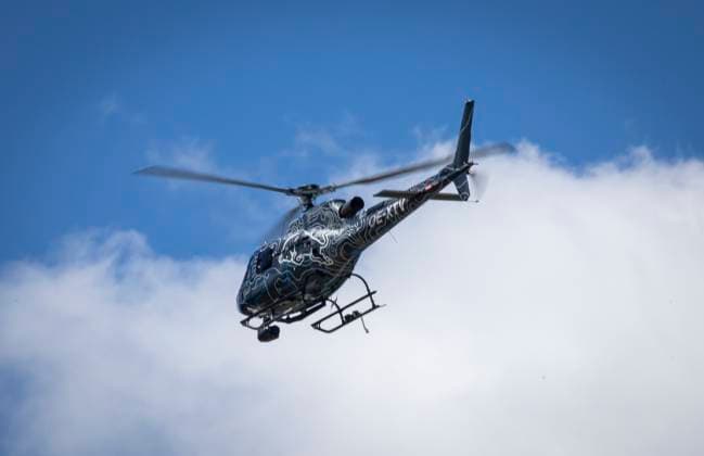 FORMULA 1 - GP of Austria 2023 SPIELBERG,AUSTRIA,29.JUN.23 - MOTORSPORTS, FORMULA 1 - Grand Prix of Austria, Red Bull Ring, preview. Image shows a red bull helicopter.  GEPAxpictures xWolfgangxJannach