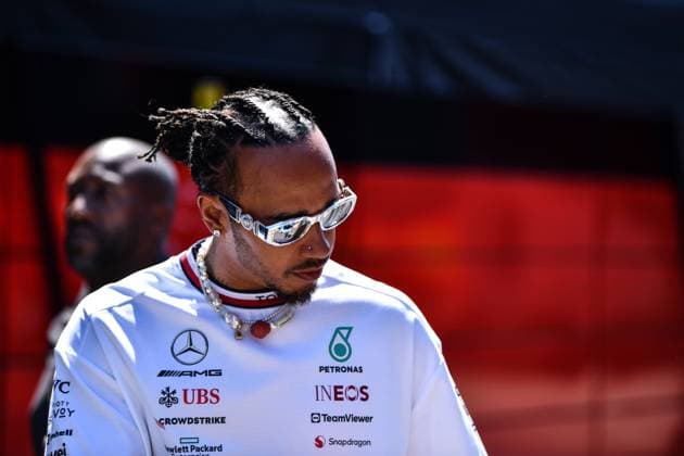 June 29, 2023, Mezzolombardo, Mezzolombardo, Italy: British driver Lewis Hamilton ( Mercedes AMG Petronas F1 Team) is seen in the Paddock on thursday at the Austrian Grand Prix in Spielberg. Mezzolombardo Italy - ZUMAf150 20230629_zsp_f150_006 Copyright: xDaisyxFacinellix