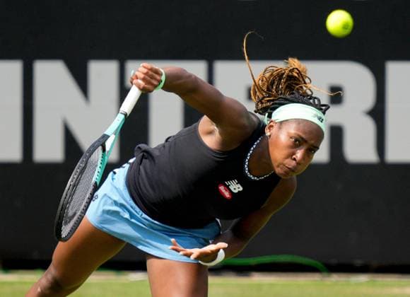 Mandatory Credit: Photo by Dave Shopland Shutterstock (13984800x) USA s Coco Gauff action during her quarter final win Rothesay International Eastbourne, Tennis, Day Four, Devonshire Park, Eastbourne, UK - 29 Jun 2023 Rothesay International Eastbourne, Tennis, Day Four, Devonshire Park, Eastbourne, UK - 29 Jun 2023 Copyright: xDavexShopland Shutterstockx 13984800x