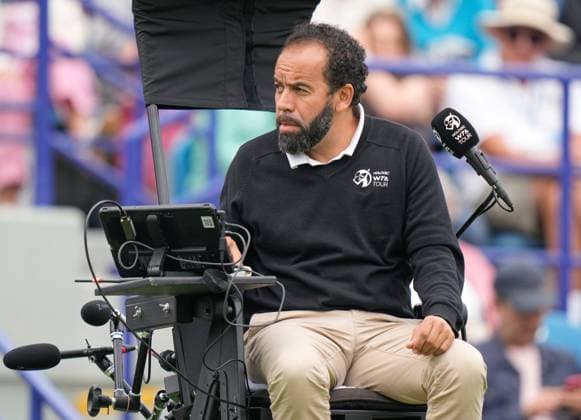 Mandatory Credit: Photo by Dave Shopland Shutterstock (13984800ar) Top Tennis Umpire Kader Nouni Rothesay International Eastbourne, Tennis, Day Four, Devonshire Park, Eastbourne, UK - 29 Jun 2023 Rothesay International Eastbourne, Tennis, Day Four, Devonshire Park, Eastbourne, UK - 29 Jun 2023 Copyright: xDavexShopland Shutterstockx 13984800ar
