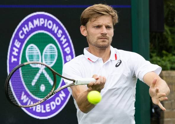 Belgian David Goffin pictured during a training session ahead of the 2023 Wimbledon grand slam tennis tournament at the All England Tennis Club, in south-west London, Britain, Thursday 29 June 2023. BENOITxDOPPAGNE  x69688591x