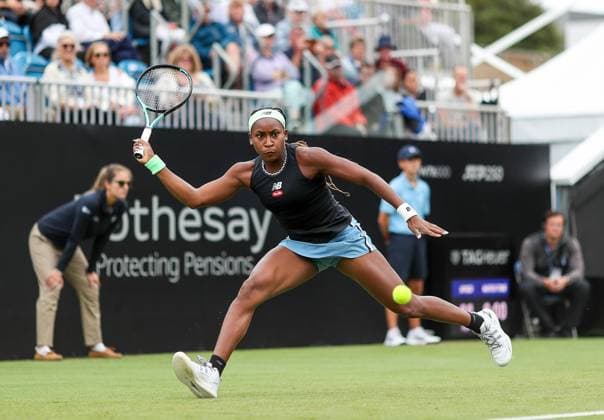 Rothesay International Eastbourne Day Six Coco Gauff during the Womens Quarter Final of the Rothesay International Eastbourne Day Six at Devonshire Park Tennis, Eastbourne Copyright: xDarrenxWoolleyx FIL-18660-0033 UK Newspapers OUT