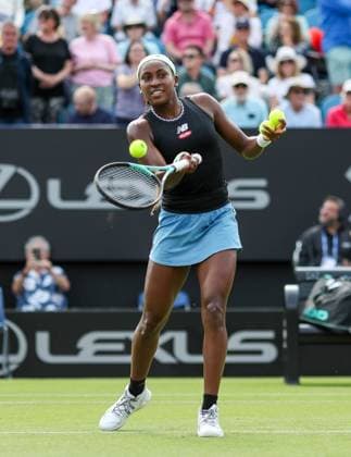 Rothesay International Eastbourne Day Six Coco Gauff applauds the crowd after winning the Womens Quarter Final of the Rothesay International Eastbourne Day Six at Devonshire Park Tennis, Eastbourne Copyright: xDarrenxWoolleyx FIL-18660-0067 UK Newspapers OUT