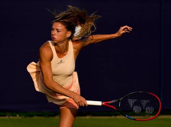 Mandatory Credit: Photo by Dave Shopland Shutterstock (13984800ei) Italy s Camila Giorgi wins her quarter final in the late evening sunshine Rothesay International Eastbourne, Tennis, Day Four, Devonshire Park, Eastbourne, UK - 29 Jun 2023 Rothesay International Eastbourne, Tennis, Day Four, Devonshire Park, Eastbourne, UK - 29 Jun 2023 Copyright: xDavexShopland Shutterstockx 13984800ei