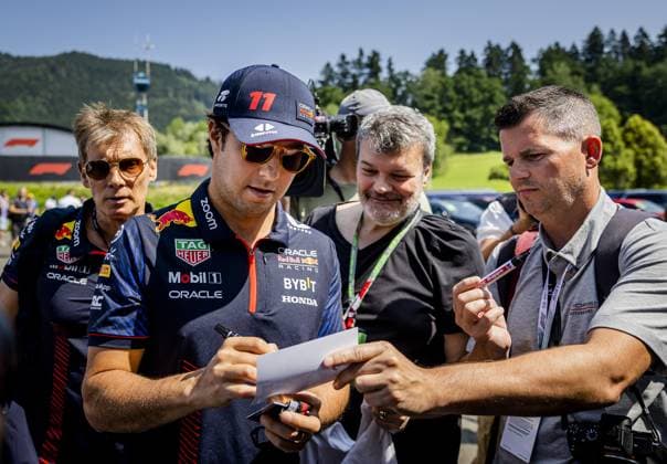 SPIELBERG - Sergio Perez (Red Bull Racing) arrives ahead of the first free practice session ahead of the Austrian Grand Prix at the Red Bull Ring on June 30, 2023 in Spielberg, Austria. ANP SEM VAN DER WAL F1 Grand Prix of Austria - Practice 2023 xVIxANPxSportx xxANPxIVx 472773271 originalFilename: 472773271.jpg