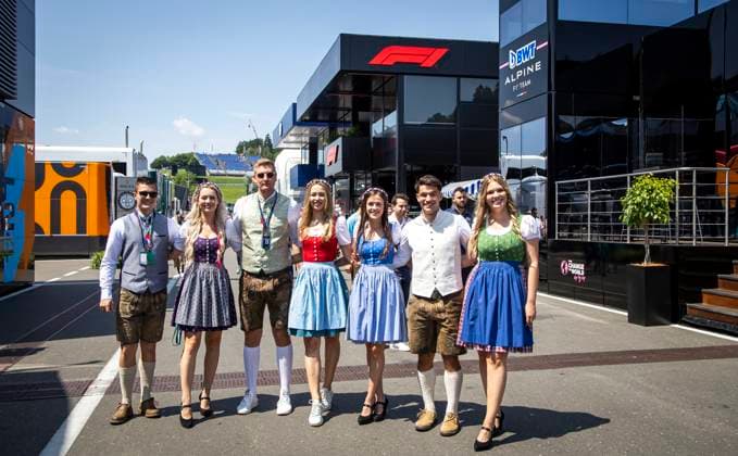 FORMULA 1 - GP of Austria 2023 SPIELBERG,AUSTRIA,30.JUN.23 - MOTORSPORTS, FORMULA 1 - Grand Prix of Austria, Red Bull Ring, practice and qualifying. Image shows hospitality personnel.  GEPAxpictures xWolfgangxJannach