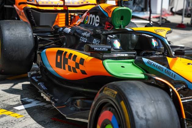 McLaren F1 Team MCL60, mechanical detail of the new floor and sidepods during the 2023 Formula 1 Rolex Grosser Preis von Osterreich, 2023 Austrian Grand Prix, 9th round of the 2023 Formula One World Championship, WM, Weltmeisterschaft from June 30 to July 2, 2023 on the Red Bull Ring, in Spielberg, Austria - F1 - AUSTRIAN GRAND PRIX 2023 DPPI Panoramic  00123022_GOOD1084 