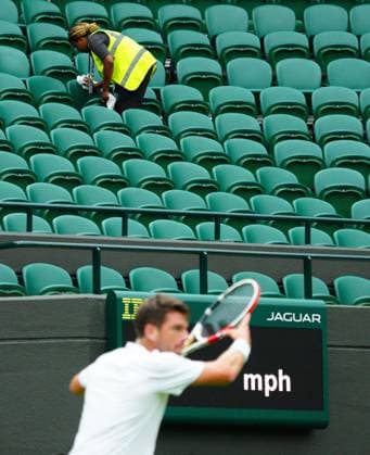 Mandatory Credit: Photo by Javier Garcia Shutterstock (13987396y) Court 1 is cleaned as Cameron Norrie practices Wimbledon Tennis Championship Practice and Previews, The All England Lawn Tennis and Croquet Club, London, UK - 30 Jun 2023 Wimbledon Tennis Championship Practice and Previews, The All England Lawn Tennis and Croquet Club, London, UK - 30 Jun 2023  Copyright: xJavierxGarcia Shutterstockx 13987396y