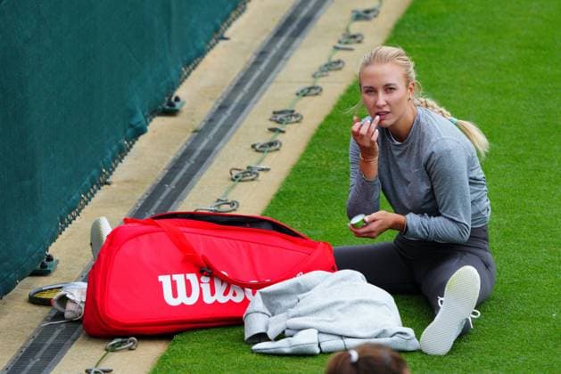 Mandatory Credit: Photo by Javier Garcia Shutterstock (13987396an) Anastasia Potapova practices Wimbledon Tennis Championship Practice and Previews, The All England Lawn Tennis and Croquet Club, London, UK - 30 Jun 2023 Wimbledon Tennis Championship Practice and Previews, The All England Lawn Tennis and Croquet Club, London, UK - 30 Jun 2023  Copyright: xJavierxGarcia Shutterstockx 13987396an