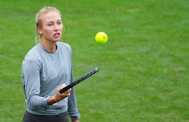 Mandatory Credit: Photo by Javier Garcia Shutterstock (13987396ac) Anastasia Potapova practices Wimbledon Tennis Championship Practice and Previews, The All England Lawn Tennis and Croquet Club, London, UK - 30 Jun 2023 Wimbledon Tennis Championship Practice and Previews, The All England Lawn Tennis and Croquet Club, London, UK - 30 Jun 2023  Copyright: xJavierxGarcia Shutterstockx 13987396ac