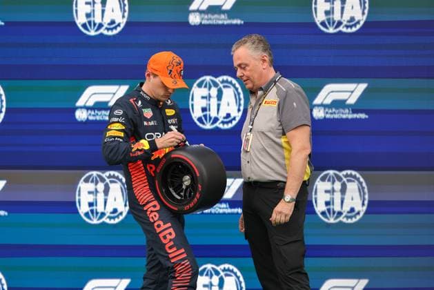 June 30, 2023, Spielberg, Styria, Austria: Max Verstappen (NED) Redbull Racing RB19 and Mario Isola (ITA) Pirelli - signing the trophy for Pole Position..during FORMULA 1 ROLEX GROSSER PREIS VON OSTERREICH 2023 - Jun29 to Jul2 in RedbullRing - Spielberg, Austria Spielberg Austria - ZUMAm217 20230630_zsp_m217_373 Copyright: xAlessioxDexMarcox