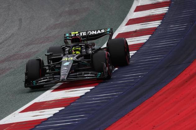 F1 Austrian Grand Prix 2023 Practice And Qualifying Lewis Hamilton of Mercedes during qualifying ahead of the Formula 1 Austrian Grand Prix at Red Bull Ring in Spielberg, Austria on June 30, 2023. Spielberg Austria  Copyright: xJakubxPorzyckix originalFilename:porzycki-f1austri230630_npF7W.jpg