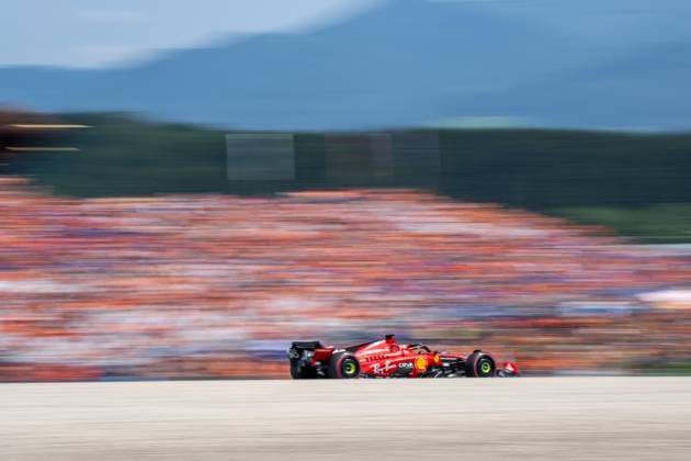 SPIELBERG, AUSTRIA: Charles Leclerc, racing for the Ferrari team during the 2023 Formula 1 Austrian Grand Prix at the Red Bull Ring in Spielberg, Austria