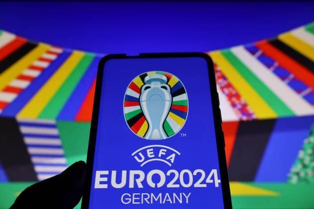 June 30, 2023, Ukraine: In this photo illustration, a UEFA EURO, EM, Europameisterschaft,Fussball 2024 logo seen displayed on a smartphone. The 2024 UEFA European Football Championship, commonly referred to as UEFA Euro 2024. It will be the third time that European Championship, EM, Europameisterschaft matches are played on German territory. Ukraine - ZUMAs197 0262293899st Copyright: xAleksandrxGusevx
