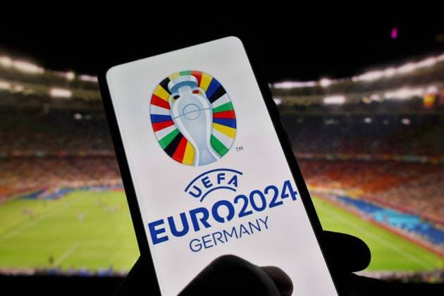 June 30, 2023, Ukraine: In this photo illustration, a UEFA EURO, EM, Europameisterschaft,Fussball 2024 logo seen displayed on a smartphone. The 2024 UEFA European Football Championship, commonly referred to as UEFA Euro 2024. It will be the third time that European Championship, EM, Europameisterschaft matches are played on German territory. Ukraine - ZUMAs197 0262294043st Copyright: xAleksandrxGusevx