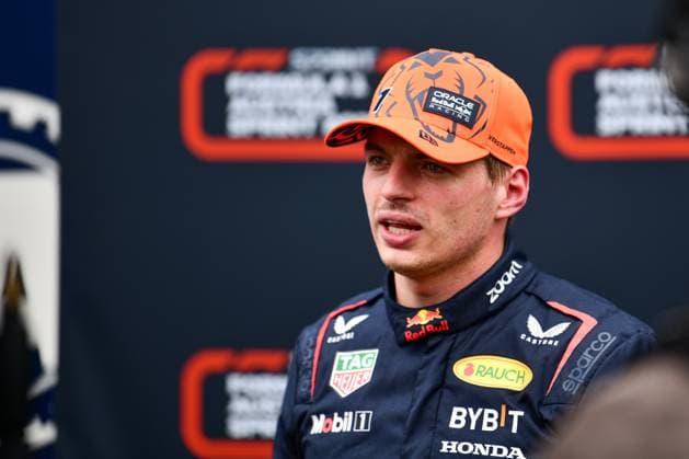 July 1, 2023, Spielberg, Mezzolombardo, Austria: Dutch driver Max Verstappen ( Oracle Red Bull Racing) talk to the media after win the Pole Position during the Sprint Shootout at the Red Bull Ring Circuit in Spielberg, Austria Spielberg Austria - ZUMAf150 20230701_zsp_f150_041 Copyright: xDaisyxFacinellix