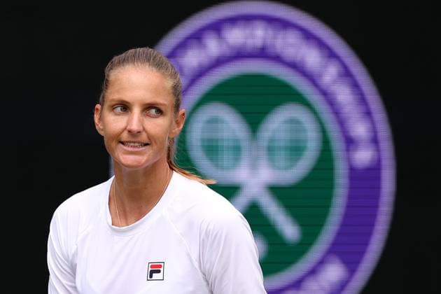 1st July 2023; All England Lawn Tennis and Croquet Club, London, England: Wimbledon Tennis Tournament Practice Day; Karol& xed;na Pliskova during her practice session  ActionPlus12525487 ShaunxBrooks