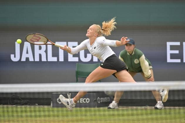 01 07 2023, xbrx, tennis Bad Homburg Open WTA 250, emspor, v l FINALS, Siniakova, Katerina CZE ,plays the ball, focused, concentrated Bad Homburg