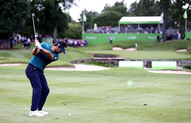 Mandatory Credit: Photo by James Marsh Shutterstock (13987425bj) Antonie Rozner of France puts a ball into the water on the 10th hole. Betfred British Masters, Day Three, Golf, The Belfry Golf Club, Sutton Coldfield, UK - 01 Jul 2023 Betfred British Masters, Day Three, Golf, The Belfry Golf Club, Sutton Coldfield, UK - 01 Jul 2023 Copyright: xJamesxMarsh Shutterstockx 13987425bj