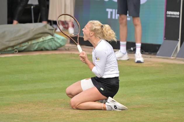 01 07 2023, xbrx, tennis Bad Homburg Open WTA 250, emspor, v l FINALS, winner, winner, Siniakova, Katerina CZE , cheers, cheering after end of match, joy Bad Homburg