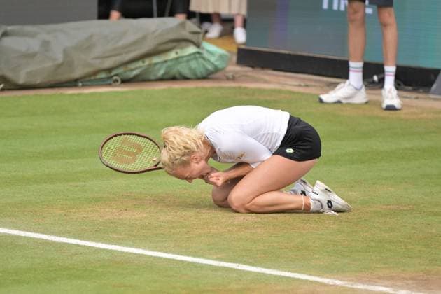 01 07 2023, xbrx, tennis Bad Homburg Open WTA 250, emspor, v l FINALS, winner, winner, Siniakova, Katerina CZE , cheers, cheering after end of match, joy Bad Homburg