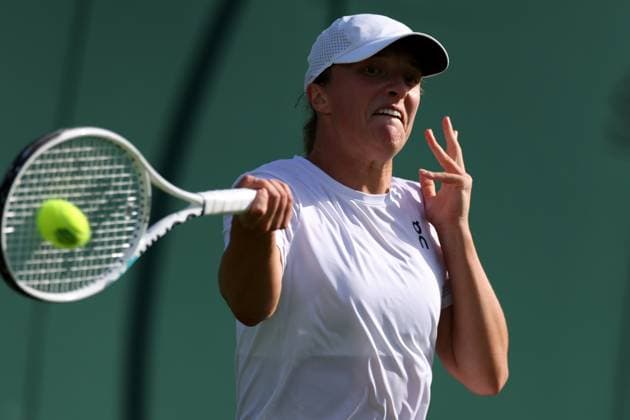 1st July 2023; All England Lawn Tennis and Croquet Club, London, England: Wimbledon Tennis Tournament Practice Day; Iga Swiatek during her practice session  ActionPlus12525962 ShaunxBrooks