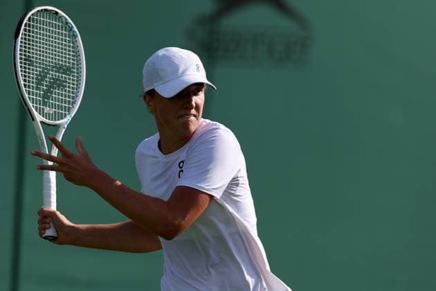 1st July 2023; All England Lawn Tennis and Croquet Club, London, England: Wimbledon Tennis Tournament Practice Day; Iga Swiatek during her practice session  ActionPlus12525963 ShaunxBrooks