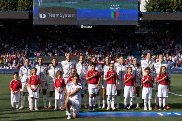 Italy team line up, Mannschaftsbild, Totale during the WomenÃ‚Â s International Friendly, Länderspiel, Nationalmannschaft match between Italy and Morocco at Stadio Paolo Mazza on July 01, 2023 in Ferrara, Italy. Ã‚ Photo: Cinzia Camela.  Copyright: xCinziaxCamela IPAxSportx xipa-agx xIPAxSportx 0 IPA_IPA38994215