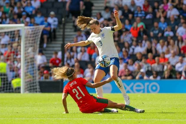 England Women and Portugal Women Milton Keynes, England - July 1: Niamh Charles of England Women during the International Friendly, Länderspiel, Nationalmannschaft match between England Women and Portugal Women at Stadium MK Copyright: xNinaxFarooqix