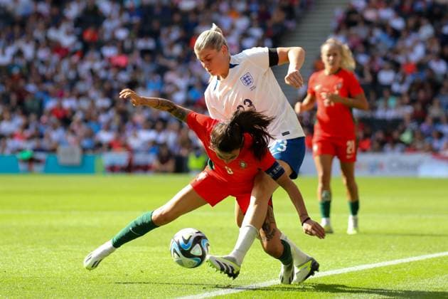 England Women and Portugal Women Milton Keynes, England - July 1: Alessia Russo of England Women during the International Friendly, Länderspiel, Nationalmannschaft match between England Women and Portugal Women at Stadium MK Copyright: xNinaxFarooqix