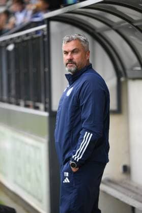 Thomas Reis head coach FC Schalke 04 01 07 2023, football GER, season 2023 24, 2 Bundesliga, test match, SC Spelle Venhaus FC Schalke 04 0 3 Spelle Getränke Hoffmann Stadion Nordrhein Westfalen Germany Team2