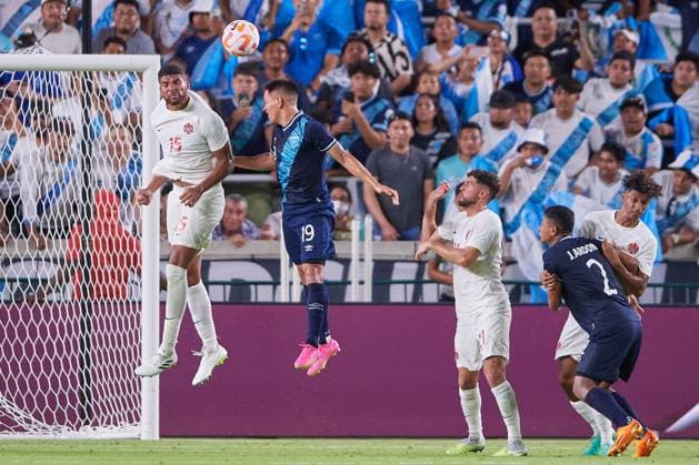 RECORD DATE NOT STATED 2023 CONCACAF Gold Cup Guatemala 0-0 Canada (L-R) Zac McGraw of Canada and Esteban Garcia of Guatemala during the game Guatemala vs Canada, corresponding to group D of the CONCACAF Gold Cup 2023, at Shell Energy Stadium, on July 01, 2023. <br><br> (I-D) Zac McGraw de Canada y Esteban Garcia de Guatemala durante el partido Guatemala vs Canada, correspondiente al grupo D de la Copa Oro de la CONCACAF 2023, en el Shell Energy Stadium, el 01 de Julio de 2023. HOUSTON TEXAS ESTADOS UNIDOS  Copyright: xCristianxdexMarchenax 20230701225736_CGC_23_GD_GUA_CAN_MCGRAW97