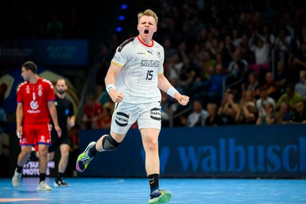 Berlin, 01 July 2023 Handball U21 World Cup Final Semifinal Germany Serbia Justus Fischer Germany TSV Hannover Burgdorf Berlin Max Schmeling Halle Berlin Germany
