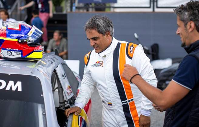 FORMULA 1 - GP of Austria 2023 SPIELBERG,AUSTRIA,02.JUL.23 - MOTORSPORTS, FORMULA 1 - Grand Prix of Austria, Red Bull Ring, legends parade. Image shows Juan Pablo Montoya (COL).  GEPAxpictures xWolfgangxJannach