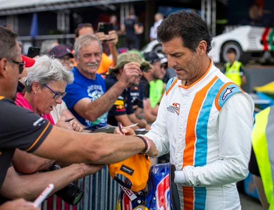 FORMULA 1 - GP of Austria 2023 SPIELBERG,AUSTRIA,02.JUL.23 - MOTORSPORTS, FORMULA 1 - Grand Prix of Austria, Red Bull Ring, legends parade. Image shows Mark Webber (AUS).  GEPAxpictures xWolfgangxJannach