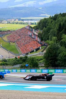 FORMULA 1 - GP of Austria 2023 SPIELBERG,AUSTRIA,02.JUL.23 - MOTORSPORTS, FORMULA 1 - Grand Prix of Austria, Red Bull Ring, legends parade. Image shows Alexander Wurz in a McLaren M8F.  GEPAxpictures xMarioxBuehner