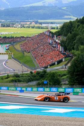 FORMULA 1 - GP of Austria 2023 SPIELBERG,AUSTRIA,02.JUL.23 - MOTORSPORTS, FORMULA 1 - Grand Prix of Austria, Red Bull Ring, legends parade. Image shows motorsports consultant Helmut Marko (Red Bull) in a McLaren M8C.  GEPAxpictures xMarioxBuehner