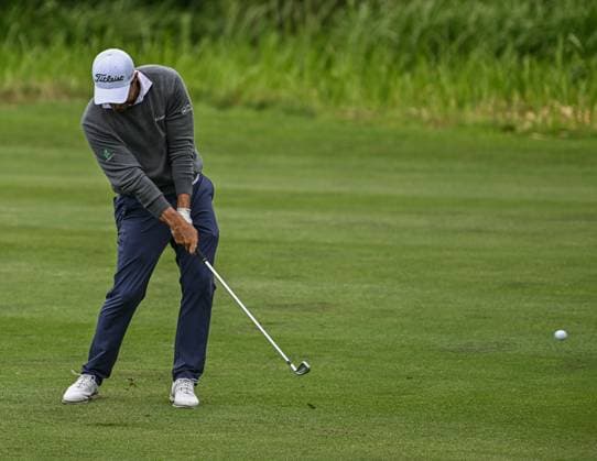 2nd July 2023; The Belfry, Sutton Coldfield, West Midlands, England: Betfred British Masters Golf, Day 4; Edoardo Molinari hits an approach to the 18th green  ActionPlus12526235 GodfreyxPitt