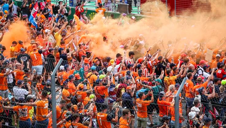 FORMULA 1 - GP of Austria 2023 SPIELBERG,AUSTRIA,02.JUL.23 - MOTORSPORTS, FORMULA 1 - Grand Prix of Austria, Red Bull Ring. Image shows fans of Max Verstappen.  GEPAxpictures xWolfgangxJannach
