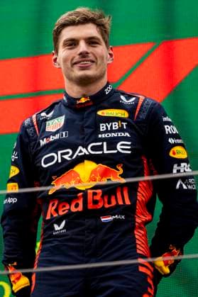FORMULA 1 - GP of Austria 2023 SPIELBERG,AUSTRIA,02.JUL.23 - MOTORSPORTS, FORMULA 1 - Grand Prix of Austria, Red Bull Ring, podium. Image shows Max Verstappen (NED Red Bull Racing).  GEPAxpictures xMatthiasxTrinkl