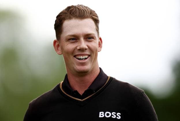 Mandatory Credit: Photo by James Marsh Shutterstock (13987427aa) Daniel Hillier of New Zealand celebrates after holing a putt on the 18th hole. Betfred British Masters, Day Four, Golf, The Belfry Golf Club, Sutton Coldfield, UK - 02 Jul 2023 Betfred British Masters, Day Four, Golf, The Belfry Golf Club, Sutton Coldfield, UK - 02 Jul 2023 Copyright: xJamesxMarsh Shutterstockx 13987427aa