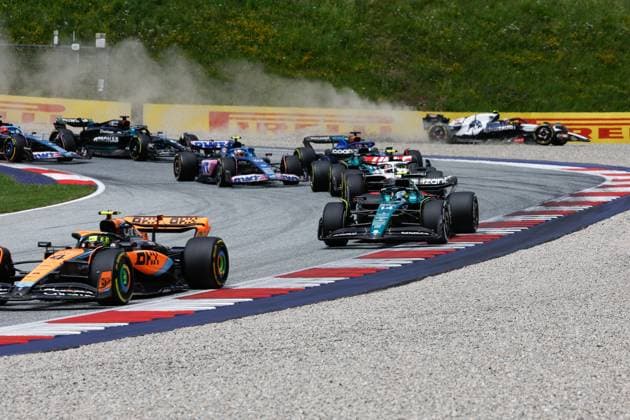 4 Lando Norris GBR, McLaren F1 Team , 14 Fernando Alonso ESP, Aston Martin Aramco Cognizant F1 Team , F1 Grand Prix of Austria at Red Bull Ring on July 2, 2023 in Spielberg, Austria Photo by HOCH ZWEI Spielberg Austria